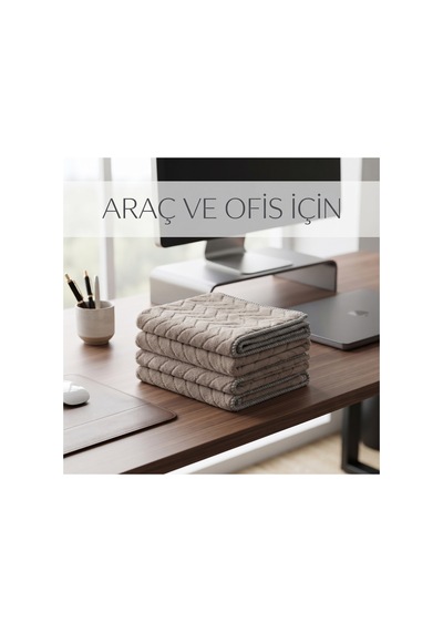 Premium Soft Vizon Gri Yaprak Desenli Peluş Mikrofiber Bez 30x40 Cm - Çok Amaçlı Ev, Ofis Ve Oto İçin