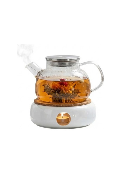 1000 Ml Isıya Dayanıklı Cam Demlik Çaydanlık Ocak Üstü Borosilikat Cam Çay Demliği Kettle Şeffaf