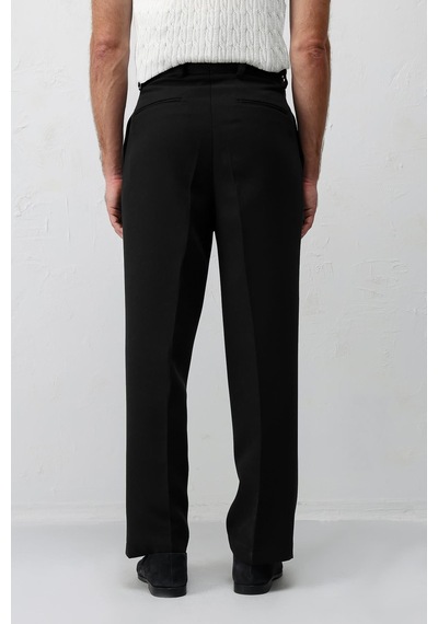Antioch Pileli Relaxed Fit Erkek Pantolon Siyah