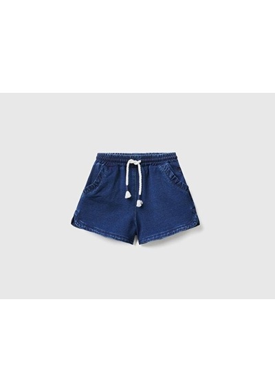 Benetton Kız Çocuk Denim Çocuk Şort Mavi