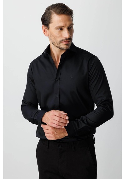 İgs Siyah Regular Fit Geniş Kalıp Klasik Yaka Düz Uzun Kollu Cepsiz %100 Pamuk Non Iron Gömlek-26236 SİYAH İgs Siyah Regular Fit Geniş Kalıp Klasik Yaka Düz Uzun Kollu Cepsiz %100 Pamuk Non Iron Gömlek-26236 SİYAH