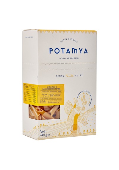 4 Adet Potamya Organik Sarı Mercimek Penne 240 G