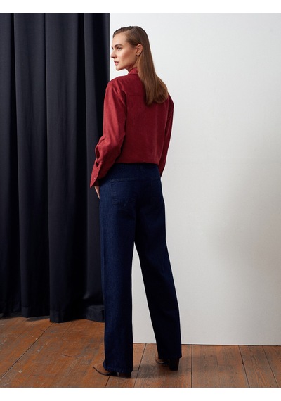 Dilvin 72058 Beli Lastikli Denim Pantolon-lacivert Lacivert