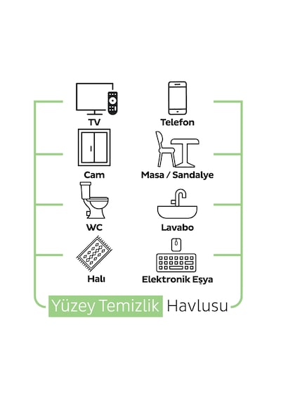 Sleepy Meyve Serisi Yüzey Temizlik Havlusu Mendili Ananas 3x100 300 Yaprak Beyaz