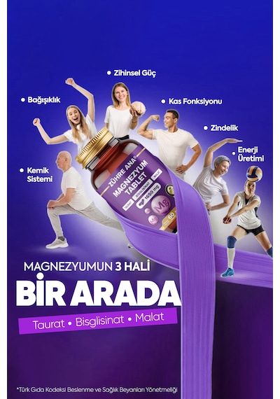 Zühre Ana Magnezyum Bisglisinat Taurat Malat 60 Tablet