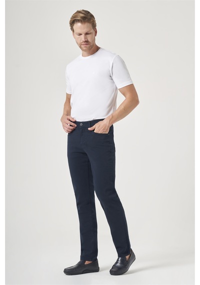 İmza Lacivert 5 Cep Gabardin Slim Fit Pamuklu Denim Jean Kot Pantolon 1003260317