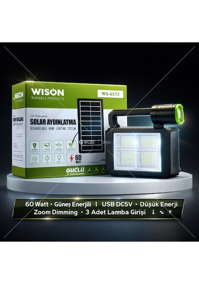 Güneş Enerjili Wison Ws 6572-çok Amaçlı Aydınlatma Bej - Siyah