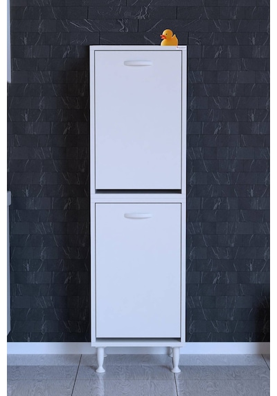 Deniz 2 Katlı Kirli Sepeti, Çok Amaçlı Banyo Dolabı - 40 X 138 X 32,5 Cm 40 Cm