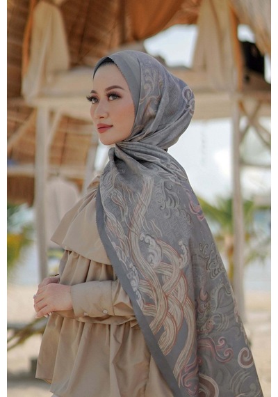 Buttonscarves Wave Saten Şal - Stormy Gri