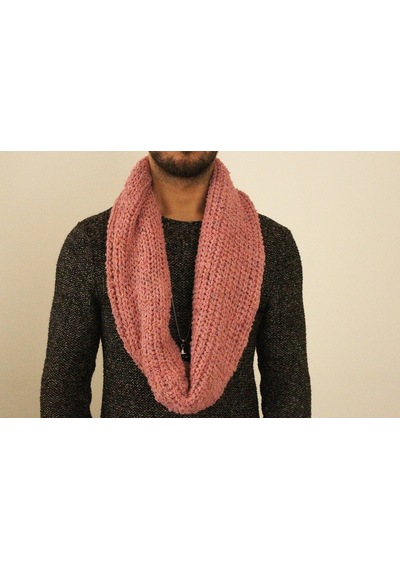 Boldy Örme Boyunluk Triko Atkı Somon Unisex (528296005)