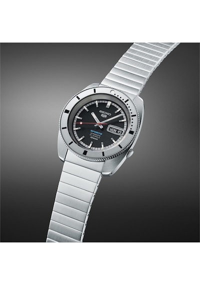 Seiko5 Sports Pepper Black 1968 Recreation Limitli Üretim Otomatik Erkek Kol Saati Metalik