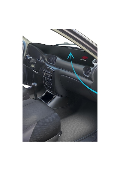 Hyundai Accent Yumurta Kasa Uyumlu Siyah Torpido Kaplama Koruma Halısı Örtüsü 1996-2000