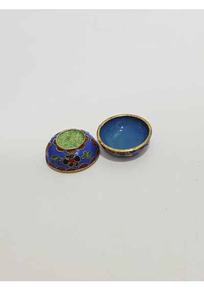 Antika Cloisonne Minyatür Kutu 3,8x2,5cm 068