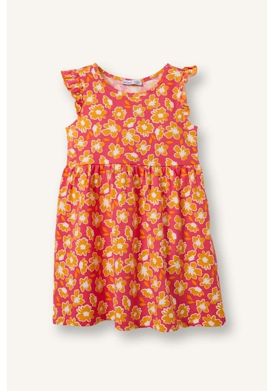 Defacto Desenli Kolsuz 2li Elbise Kız Bebek C0071a526smrd116 Kırmızı-rd116