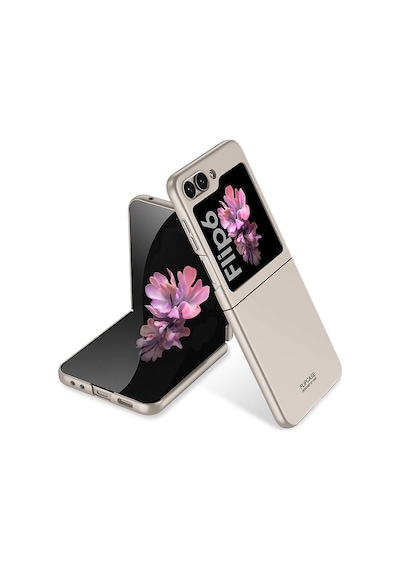 Galaxy Uyumlu Z Flip 6 Kılıf Zore Sert Kıpta Kapak Titanyum-Gri