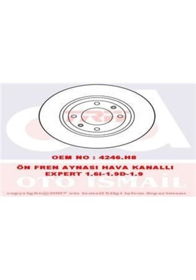 TRW DF2754 FREN DİSKİ ÖN SCUDO 96- / 806 94- EXPERT I 95- / JUMPY