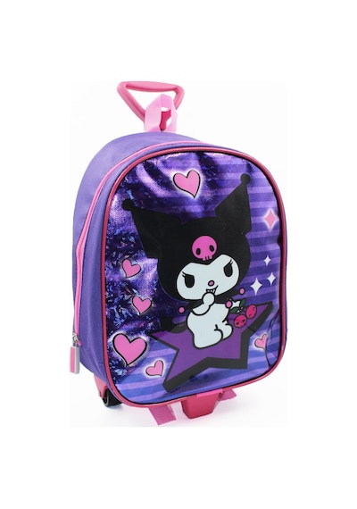 Parlak Kuromi Çekçekli Anaokulu Çantası - Çocuk Çanta - Kreş Çantası - Kuromi Çanta Mor