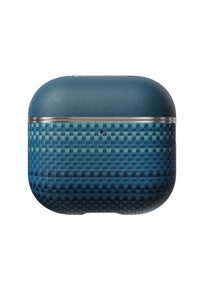 Apple Uyumlu AirPods Pro 2 Kılıf Aramid Fiber Pitaka Tactile Woven Sunset-moonrise Serisi Sunset Kapak Mavi