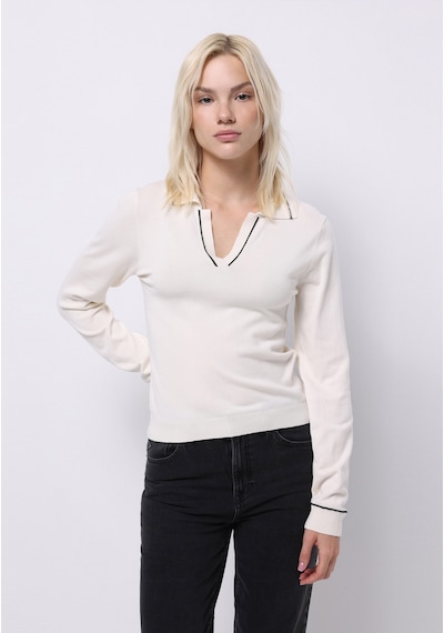 Colin's Colins Slim Fit Polo Yaka Düz Kadın Beyaz Kazak Cl1076351 Q1.v1 Ofw Beyaz