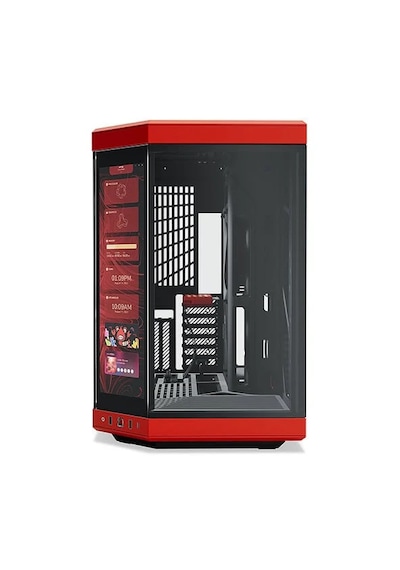 Hyte Y70 Touch Black Cherry Temperli Cam Usb 3.2 E-atx Dual Chamb Bilgisayar Kasası