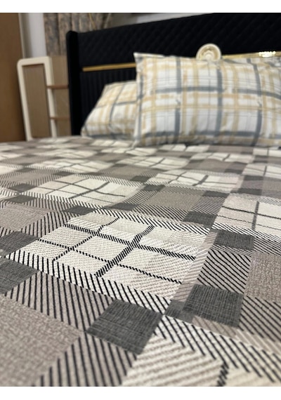 Nivemeshome Kahve Desenli 200x230 Tek Pike Örtüsü Çift Kişilik Kahve