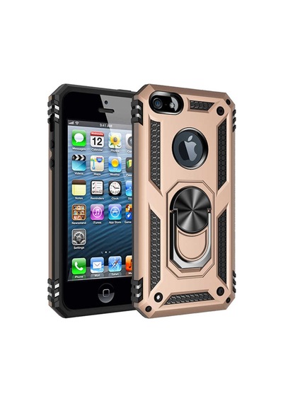 Apple Uyumlu iPhone 5S Yüzüklü Standli Vega Kilif Ekran Koruyucu 510330969
