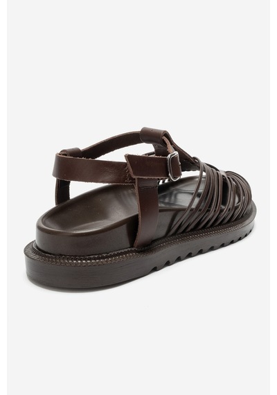 Luvi Shoes Thames Kahverengi Hakiki Deri Kadın Sandalet