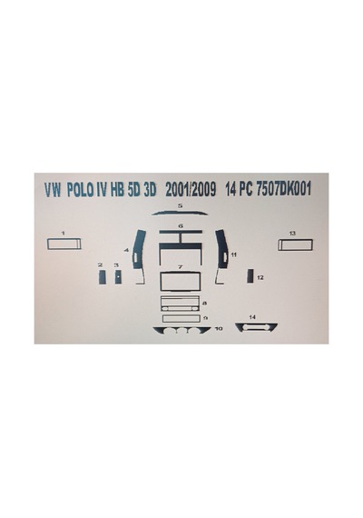 Wv Polo 2002-2009 14 Parça Torpido Kaplama Renk Kuş Gözü Maun