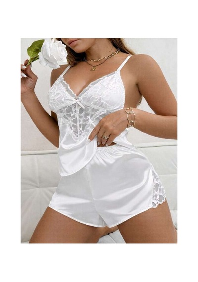 Noctafia Saten Şortlu Takım Beyaz - 890552161 Beyaz