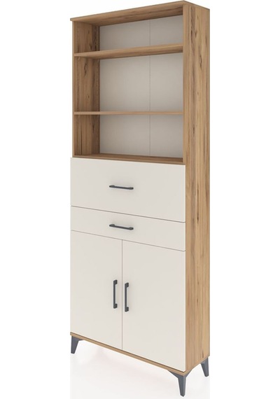 Arges Dolap 4 Raflı 2 Çekmeceli 2 Kapaklı 88x30x221 Çam-aytaşı Atlas Çam