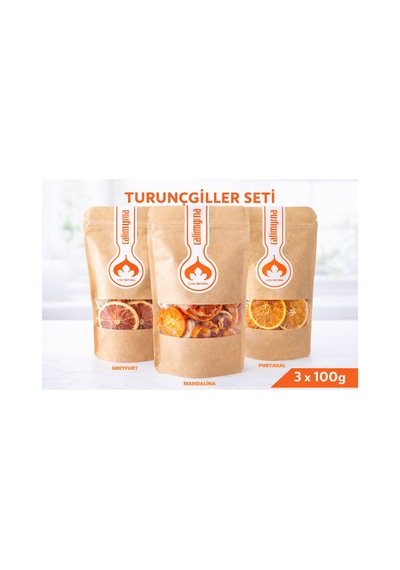 Turunçgiller Meyve Kurusu Seti 3x100g Portakal Mandalina Greyfurt