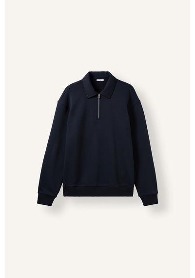 Defacto Pamuklu Regular Fıt Polo Yaka Kalın Kumaş Sweatshirt H1833ax26aunv82 Lacivert-nv82