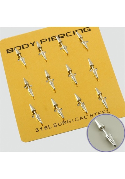 Vidalı Çelik Piercing 1 Adet Çok Renkli