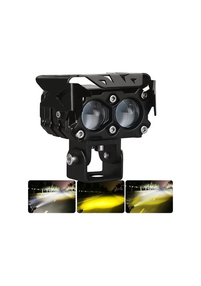 Binocus Beyaz Sarı Hd Optik Cam Lens 30w Motosiklet Sis Farı Off Road Spot Sel Kombo Delici Taşkın Çalışma Lambası Yardımcı Sürüş Işık Barları Enerji