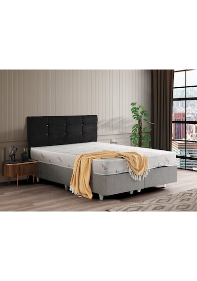 Azrayatakmobilya Çift Kişilik Yatak+baza+başlık Ortopedik Yatak 150 x 200 CM