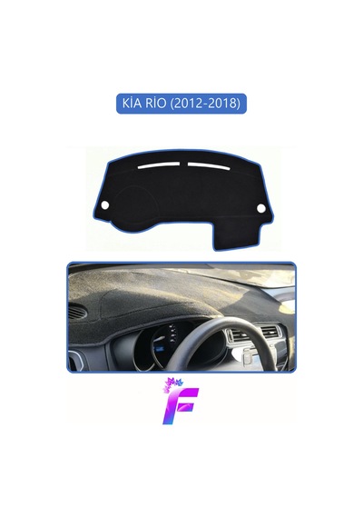Kia Rio 2012-2018 Uyumlu Torpido Örtüsü Kolay Montaj Yansıma Önleyici Tam Koruma G77