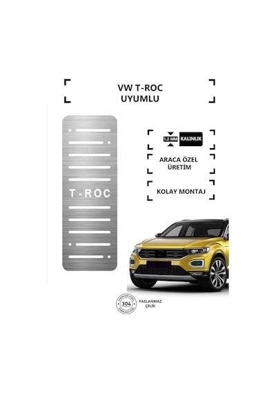 A&g Tuning Vw T-roc Ayak Dinlendirme Pedalı Krom Ayak Dayama Pedalı Kgagpedal000022