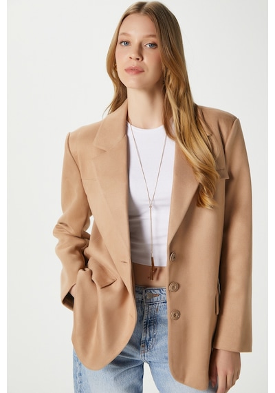 Kadın Thomas Süet Taba Blazer Ceket: Taba