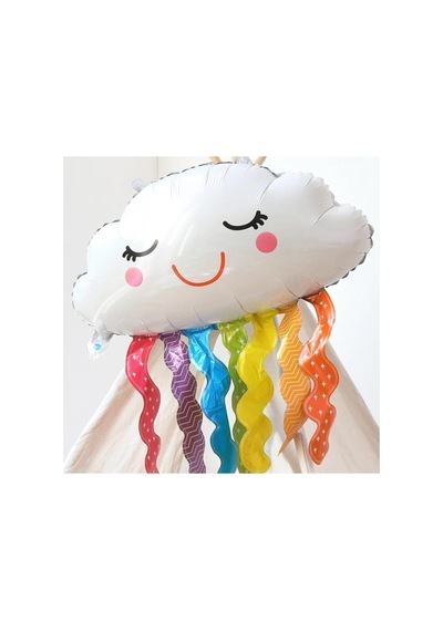 Gökkuşağı Bulut Folyo Balon 80 Cm Beyaz