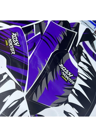 Mondial Drift L Mor Shark Köpekbalığı Sticker Etiket Parçalı Ka