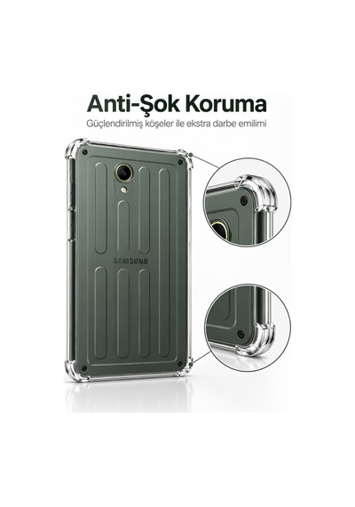 Samsung Galaxy Tab Active5 Pro Uyumlu 10.1" Şeffaf Antişok Tablet Kılıfı Darbe Emici Köşe Korumalı Esnek Kılıf Arka Kapak