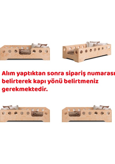 Montessori Yatak Ahşap Beşik Karyola Çocuk Ve Bebek Yatak Ahşap