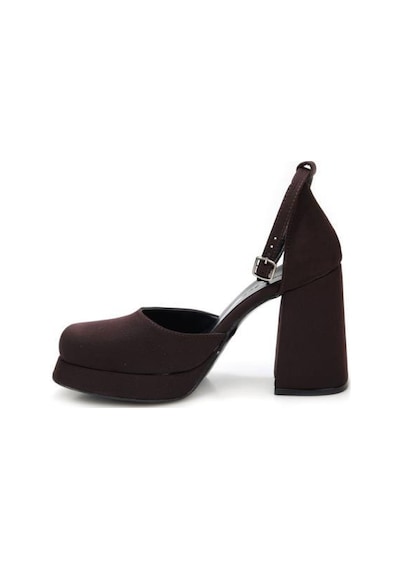 Papuçcity Moda Zen 03512 Kadın Topuklu Abiye Ayakkabı Kahve-saten