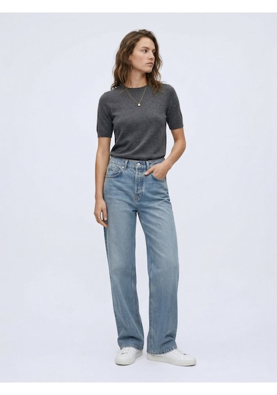 LTB Vanetta Düz Paça Yüksek Bel Mid Indigo Jean Pantolon Mavi