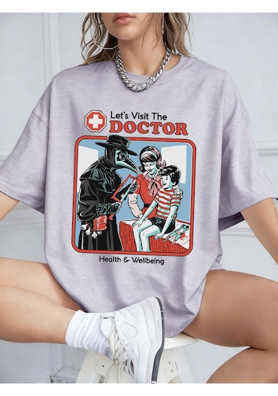 Noıssey Urban Pop Graphic Kadın Tişört Koleksiyonukod 5588 Gri