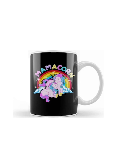 Mamacorn Cute Unicorn Mom Unicorn Loving Mama Kupa Bardak Porselen Karışık