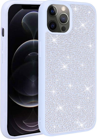 Apple Uyumlu iPhone 14 Pro Max Uyumlu Parlak Taşlı Tasarım Zore Ston Kılıf-mavi Açık Mavi Açık -