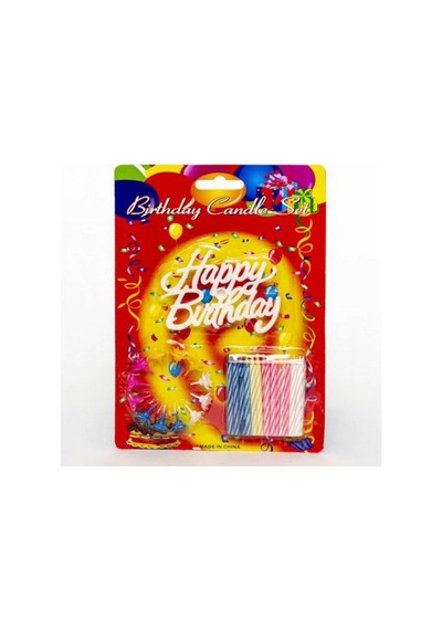 Rengarenk - 999 - Mumlu Beyaz Happy Birthday Yazılı Doğum Günü Mumu - Kmrsfres - 12 Adet 5