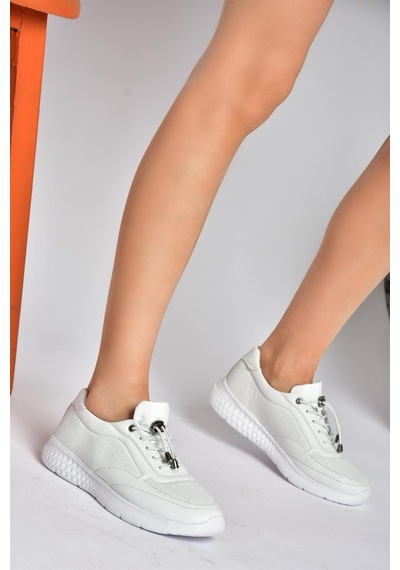 Fox Shoes P540502403 Beyaz Hakiki Deri Kadın Spor Ayakkabı Beyaz - Hakiki Deri
