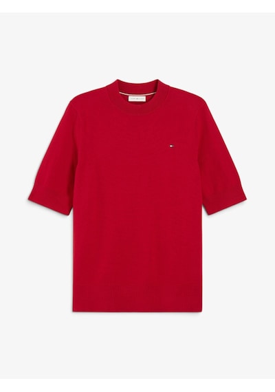 Tommy Hilfiger Cotton Jersey Fıne C-nk Ss Swt Kadın Kırmızı Kazak - Ww0ww49705 Tommy Hilfiger Cotton Jersey Fıne C-nk Ss Swt Kadın Kırmızı Kazak - Ww0ww49705
